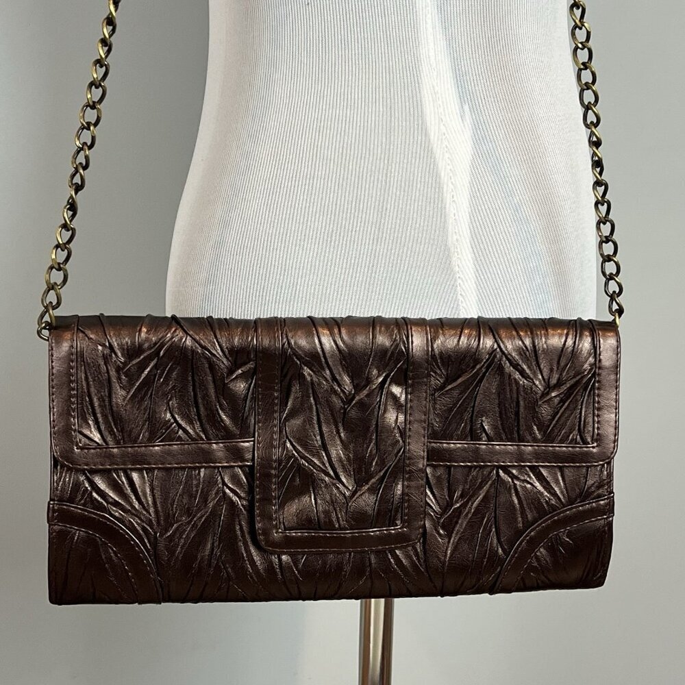 Jessica McClintock Purse Pocketbook Brown Bronze Vintage Eveningbag NWOT